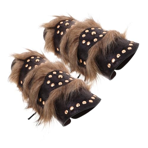 WATIIFUFU 2 Stück Mittelalterliche Armstulpen mit Kunstfell Vintage Nieten-armschützer aus PU-Material Bequeme Wikinger Armschoner für Cosplay Theater und Halloween Kostüm Zubehör WATIIFUFU 2 Stück Mittelalterliche Armstulpen mit Kunstfell Vintage Nieten-armschützer aus PU-Material Bequeme Wikinger Armschoner für Cosplay Theater und Halloween Kostüm Zubehör von WATIIFUFU