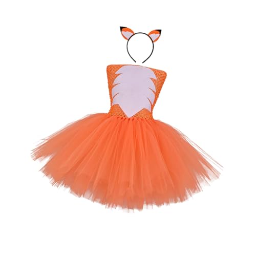 WATIIFUFU 2 Stück Teiliges Fox Kostüm Mädchen Jahre Bequemes Baumwollkleid mit Haarband Cosplay Party Kleid für Fasching Geburtstag Halloween Fotografie Verkleidungsspiel WATIIFUFU 2 Stück Teiliges Fox Kostüm Mädchen Jahre Bequemes Baumwollkleid mit Haarband Cosplay Party Kleid für Fasching Geburtstag Halloween Fotografie Verkleidungsspiel von WATIIFUFU