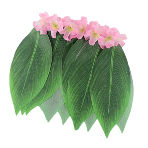 WATIIFUFU 28 Hawaii-Blattrock party accessoires partyzubehör Hawaiian Luaus Leaf dancer skirt pink skirt tropisches Kleid Hula Luau Grasrock hawaiianische Partyartikel hawaiisch Dekor Rosa von WATIIFUFU