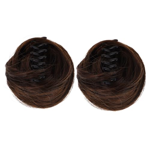 WATIIFUFU 2St Haarverlängerung mit Krallenclip Haar spangen haarclips Hochsteckfrisur Haarteil Bobby pin haarklemme haarknoten verlängerung Brötchenklammern Hochtemperaturdraht Light Brown von WATIIFUFU