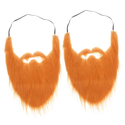 WATIIFUFU 2St brauner Bart Patricks Day Fake Bart dekorativer Schnurrbart Halloween kostün Costume de Halloween Fake Beard falscher Schnurrbart Cosplay gefälschte Schnurrhaare Flanell Brown von WATIIFUFU