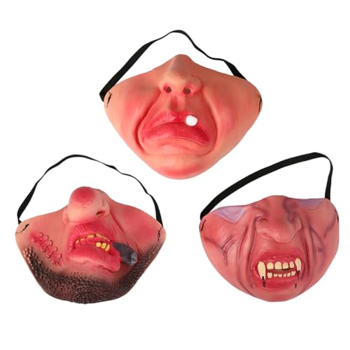 WATIIFUFU 3St Halloween-Maske halloween halloween assecoires faschings masken schädelmaske ostegeschenke halbes Cosplay Vampir-Kostüm Grusel Streichmaske Streichkostüm Horror-Maske von WATIIFUFU