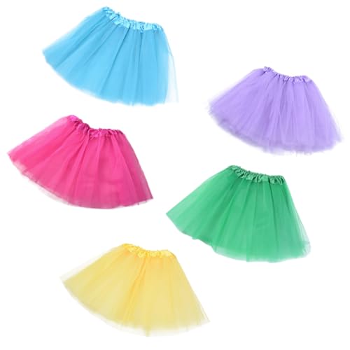 WATIIFUFU 5 Teiliges Set Kinder Mädchen Tutu Rock 3 Lagiger Tüll Ideal Für Kostüme Und Aufführungen Vielseitig Einsetzbar Bunten Farben Perfekt Für Tanz Und Spiel von WATIIFUFU