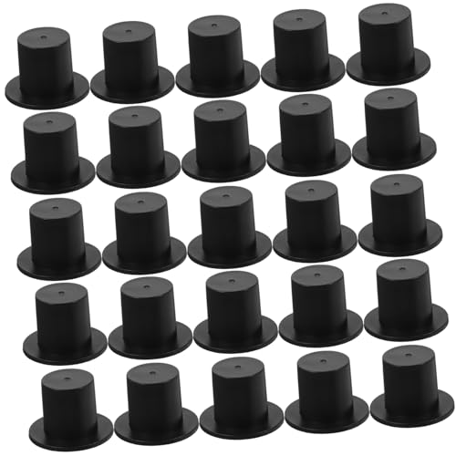 WATIIFUFU 50 Stück Mini-hut Babymütze Biegbare Glühbirne Schwarze Mini-zylinder Kleiner Hut Spüle Filterkorb Top-hat-stirnband Zylinder Basteln Miniaturhut Mini-weihnachtsmützen Kappe Black von WATIIFUFU