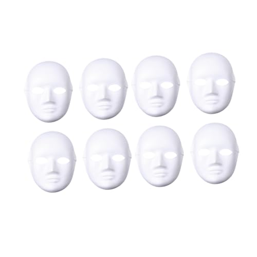 WATIIFUFU 8er Set DIY Blanko Papiermasken Für Graffiti Masken Aus Zellstoff Ideal Für Kostümpartys Karneval Und Maskenbälle Unisex Design Weibliches Gesicht von WATIIFUFU