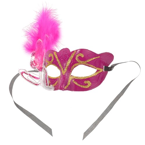 WATIIFUFU Blumenseitige Federmaske Cosplay-partymaske Party-deko-maske Maskerade-maske Für Party Halloween-maske Dekorative Maske Maskerade Maske Requisit Halloween-party-maske Plastik von WATIIFUFU