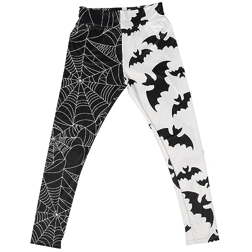 WATIIFUFU Damen Yogahose Mit Kürbis Spinnennetz Aufdruck Knochen Leggings Halloween Yogahose Spinnen Gym Leggings Halloween Strümpfe Dehnbare Strumpfhosen Fledermaus von WATIIFUFU