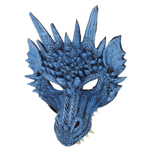 WATIIFUFU Drachenmaske Blau Kostüm Requisite Für Halloween Maskerade Cosplay Und Karneval Verkleidungszubehör Für Kostümparty Und Auftritte von WATIIFUFU