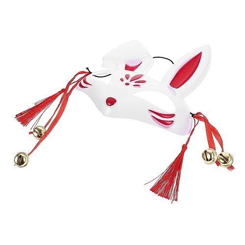 WATIIFUFU Fuchs Kabuki Kostüm Kimono Tiermaske Kitsunes Maskerade Japanische Exquisite Maske Traditionelle für Partymaske Cosplay Cartoon Hasenmaske Hase Kaninchen Maskerademaske Halloween von WATIIFUFU