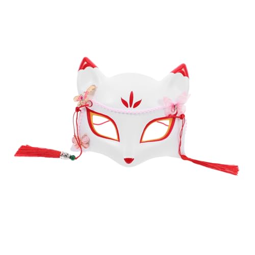 WATIIFUFU Fuchs Maske kreative Maske Tier-Cosplay-Masken Boudoir Halbgesichts-Fuchsmaske halloween masken halloweenmaske basteln Kinderkommode Plastikmaske im Tierdesign Tiere Maske Weiß von WATIIFUFU