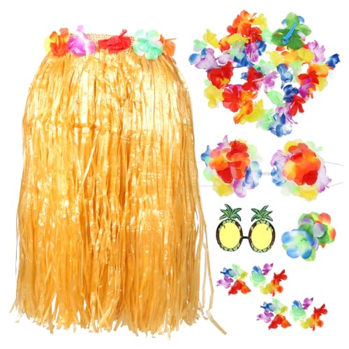 WATIIFUFU Garland Costume Party Necklace Grass Women Rock Kostüme Tropical Skirt Hawaiian Hula Grasröcke Luau Lei Decorations Hawaii Bikini Tanzperformance Bracelet for Top von WATIIFUFU