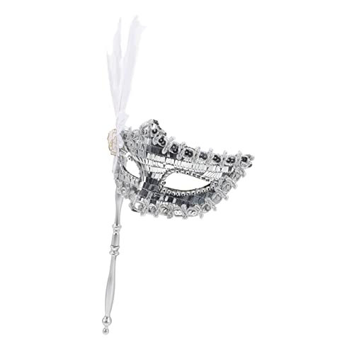 WATIIFUFU Halbe Partymaskendekor mit Pailletten Federblume Fräulein Seitlicher für Karneval Dekorationen Maskerade Maske Frauen für Partymaske Cosplay Hochzeitsmasken Requisit Maskerademaske von WATIIFUFU