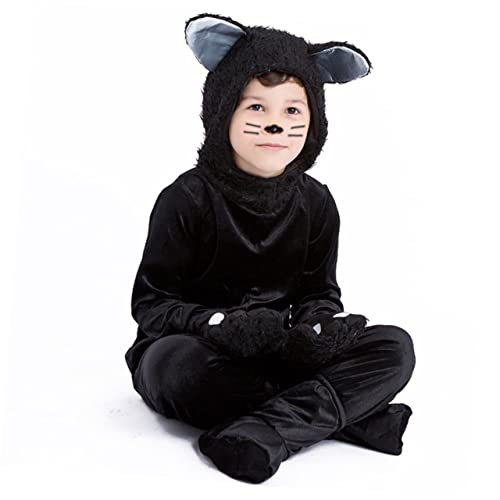 WATIIFUFU Katzen Kostüm Halloween Cosplay Lustiges Katzenoutfit für Jungen Atmungsaktiv Langlebig Angenehm für Fasching Karneval Geburtstagsfeier WATIIFUFU Katzen Kostüm Halloween Cosplay Lustiges Katzenoutfit für Jungen Atmungsaktiv Langlebig Angenehm für Fasching Karneval Geburtstagsfeier von WATIIFUFU