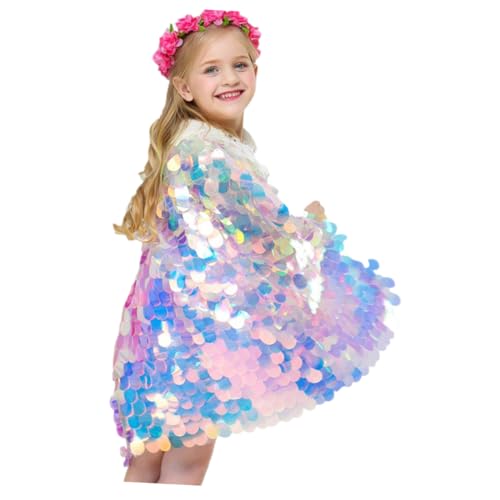 WATIIFUFU Mädchen Umhang Oberbekleidung Für Mädchen Accessoires Für Mädchen Performance-kleidung Umhang Für Kinder Süße Accessoires Paillettenumhang Paillettenmantel Prinzessin Zubehör von WATIIFUFU