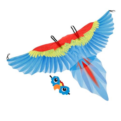 WATIIFUFU Parrot Flügel Kostüm Set mit Elastischen Trägern Vogel Umhang und Kopfzierde für Fasching Rollenspiel Halloween und Geburtstagsfeiern Blaues Cosplay Zubehör für Jungen und Mädchen WATIIFUFU Parrot Flügel Kostüm Set mit Elastischen Trägern Vogel Umhang und Kopfzierde für Fasching Rollenspiel Halloween und Geburtstagsfeiern Blaues Cosplay Zubehör für Jungen und Mädchen von WATIIFUFU