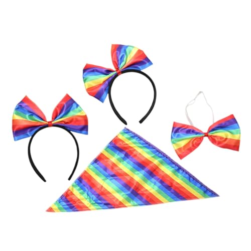 WATIIFUFU Party Bandana Regenbogenhaarbandana Rainbow Headband Kopfbedeckung Neck Lgbt Studio Pride Tie Day Cosplay Photo Stirnband Accessories Bowknot with Bow for Decoration von WATIIFUFU