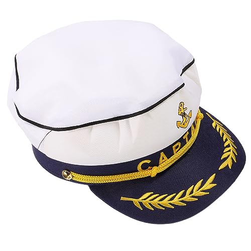 WATIIFUFU Party Damen Schiff Kostüm Erwachsene Seemannshut Hut Zubehör Hüte für Sailor up Mütze Sailorhut Matrose Yacht für Cosplay Dress Herrenhüte Captain Boot Requisite Caps von WATIIFUFU