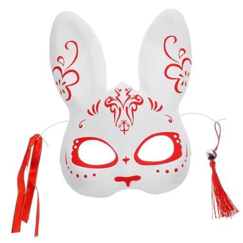 WATIIFUFU Party Fuchs Japanischer Tiermaske Wiederverwendbare Maskerade Accessoire Weihnachten Inu Maske für Partymaske Cosplay Halbmaske Partyzubehör Süße Partymasken Hase Zarte Halloween von WATIIFUFU