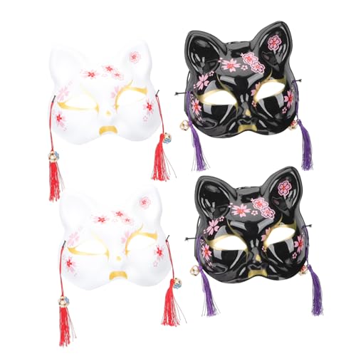 WATIIFUFU Party Fuchs Kabuki Kostüm Kimono Katze Masken Clown Fox Accessoires Japanische Maske Design Festival Füchse Requisiten Halloween Masquerade Weibliche von WATIIFUFU