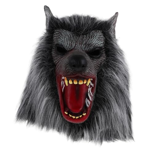 WATIIFUFU Halloween Maske Wolf Party Mund Kostümzubehör Maskenball Tiermaske Masken Gruselmasken Dekoration Plüsch Bewegliche Maske Gruselige Für Cosplay Maskenornament Kunstfell Halloween von WATIIFUFU