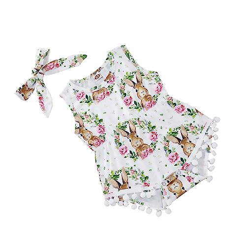 WATIIFUFU Süßes Osterhasen Kostüm Für Mädchen 1 Set Overall Mit Niedlichem Kaninchen Design Perfekt Für Party Und Cosplay Größe 0 24 Monate von WATIIFUFU