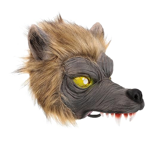 WATIIFUFU Tiermaske Requisiten Tiermaskerademaske für Requisite Einzigartige Wolfsmaske Partymaske Cosplay Karnevalspartyzubehör Foto Kostüm Werwolfmaske Halloween Gruselige Maske von WATIIFUFU