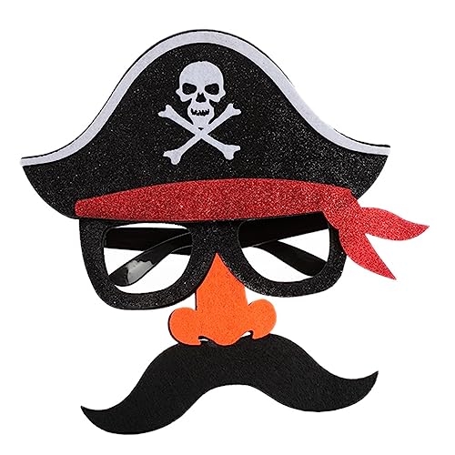 WATIIFUFU Urlaubspartys mit Piratenkapitän Masken für Dekorationen Maskerade Piraten Brille Maske Frauen für Cosplay Piratenkostüm Requisiten Bartnase Halloween Piratenhut von WATIIFUFU