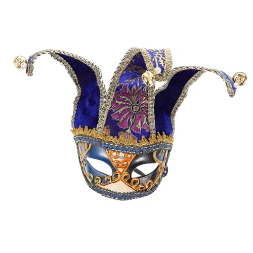 WATIIFUFU Venezianische Maskerade Maske Abschlussball Maske Retro-maske Karnevalskostüm Masken Venezianischer Ball Ausgefallene Ballmaske Venezianische Halbmaske Halbmasken Stoff Blue von WATIIFUFU