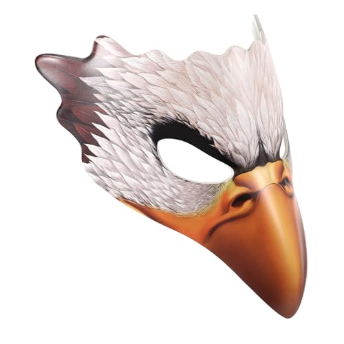 WATIIFUFU Halloween Halbmaske Adler Cosplay Maske Karneval Party Supplies Realistische Vogel Kopfbedeckung von WATIIFUFU