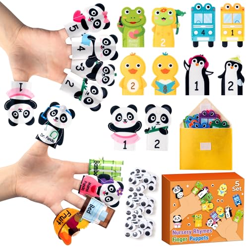 WATINC Filz Fingerpuppen, Handpuppe Mitgebsel Geschenk Gastgeschenk Baby Mitgebsel Kindergeburtstag Finger Plüschtier Set Kindergarten Spielzeit Früherziehung für Familien Mädchen Jungen von WATINC