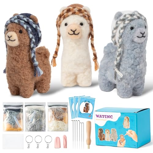 WATINC Needle Felting Starter Kit Pilzwolle Spielzeug DIY Nadelarbeit Handwerk Filz Werkzeuge Filz Nadeln Schaum Matte Noh Puppe Wolle Party Zubehör für Anfänger Kinder WATINC Needle Felting Starter Kit Pilzwolle Spielzeug DIY Nadelarbeit Handwerk Filz Werkzeuge Filz Nadeln Schaum Matte Noh Puppe Wolle Party Zubehör für Anfänger Kinder von WATINC