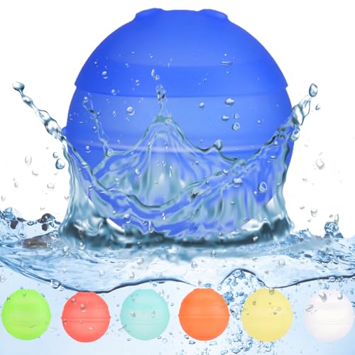 WAVATA Wasserbomben Wiederverwendbar, 7 Stück Wasserbomben SelbstschließEnd, SchnellfüLler Silikon Wasserball Kinder Erwachsene für Outdoor Spielzeug, Sommerpartys, Wasserspielzeug Kinder von WAVATA