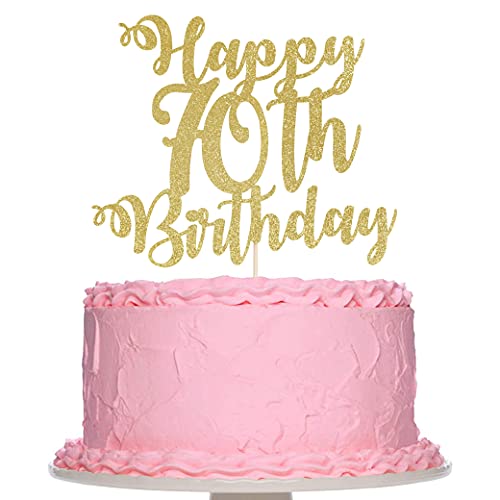 Happy 70th Birthday Cake Topper - 70th Birthday Decorations 70th Birthday Decorations for Men and Women, Hallo 70, Cheers for 70 years old, 70th Anniversary, 70th Birthday Cake Topper von WAWUO