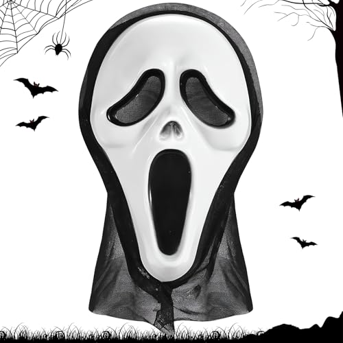 WAYBWZDQ Scream Maske Ghostmaske, Halloween Maske Scream Geister Scream Maske Ghostface Maske Scary Movie Ghostface Horror Verkleidung, für Herren & Damen als Kostüm für Halloween (A) von WAYBWZDQ