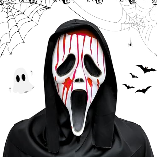 WAYBWZDQ Scream Maske Ghostmaske, Halloween Maske Scream Geister Scream Maske Ghostface Maske Scary Movie Ghostface Horror Verkleidung, für Herren & Damen als Kostüm für Halloween (B) von WAYBWZDQ