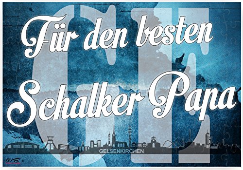 WB wohn trends Puzzle-Botschaft eckig, Für den besten Schalker Papa - Gelsenkirchen, 120 Teile 27x18cm inkl. Geschenk-Beutel von WB wohn trends