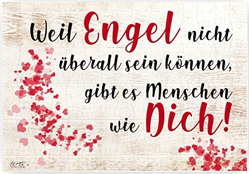 Puzzle-Botschaft eckig, Weil Engel Nicht überall Sein können gibt es Menschen wie Dich, 120 Teile 27x18cm inkl. Geschenk-Beutel von WB wohn trends