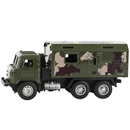 WBTY 1:43 Hochsimulationsfahrzeugmodell, Zurückziehbares Autospielzeug mit Lichtgeräuschen (Militärischer Sanitätswagen im Retro-Stil) von WBTY