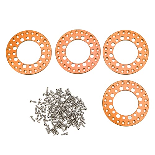 WBTY 4 Stück 1,9 Zoll Radaußenringe Felgen Erhöhen die Stabilität CNC-Bearbeitung Aluminiumlegierung RC Radaußenringe Felgen für 1/10 RC (Orange) von WBTY