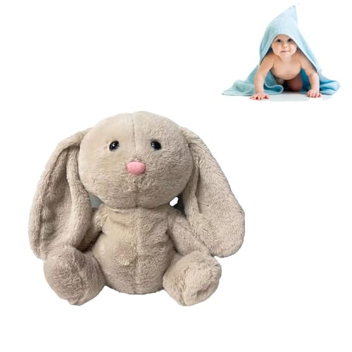 WBWYFE Breathing Bunny, Soothe 'n Snuggle Bunny mit Atemübungen und Musik, Soothe 'n Snuggle Bunny tragbares Plüsch-Babyspielzeug, sensorisches Detail, Musiklicht, Atemübungen(Brown) von WBWYFE