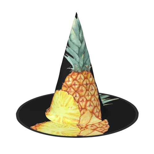 Lustiger Zaubererhut mit Ananas-Druck, Hexenhüte, Halloween-Hexenhüte für Halloween-Dekoration, ikonische Hüte für Halloween von WCXTHGFA