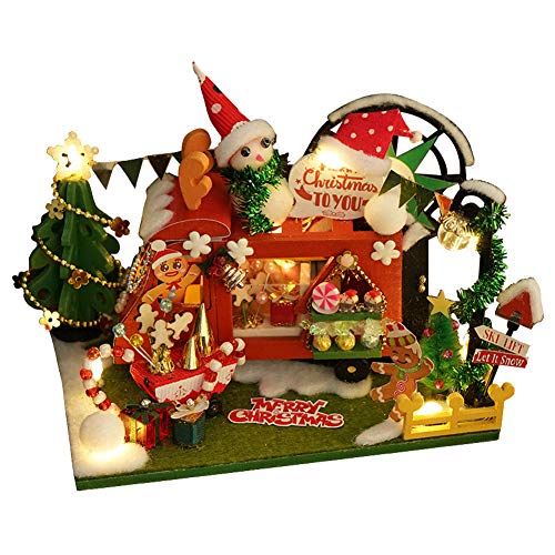 WonderfulC 1:24 Mini 3D Handwerk Puppenhaus Kit Weihnachtshaus-Serie Handmade Modell pädagogisches Spielzeug Valentinstag Weihnachten Geschenke (Weihnachtsgeschenkbox) von WDC