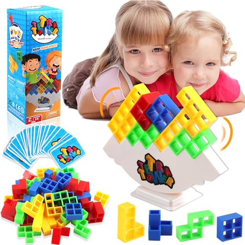 WDJLNZB Tetra Tower Spiel Stapelblöcke Balancing Spiel ，Tetris Balance Spielzeug Tower Game Lustige stapelspiel，Schaukelstapel Hoch Kinder-Balance-Spielzeug Jungen Mädchen ab Jahre 3+ 48pcs WDJLNZB von WDJLNZB