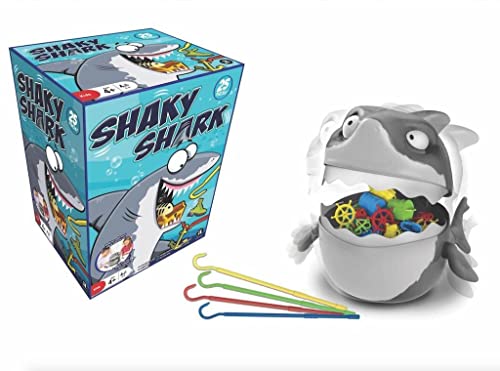 Merchant Ambassador Shaky Shark – Hungriger Hai Spiel – Angelspiel für Kinder – Timer & Action für Spielspaß und Spannung – Für 1-4 Spieler ab 4 Jahren von Ambassador