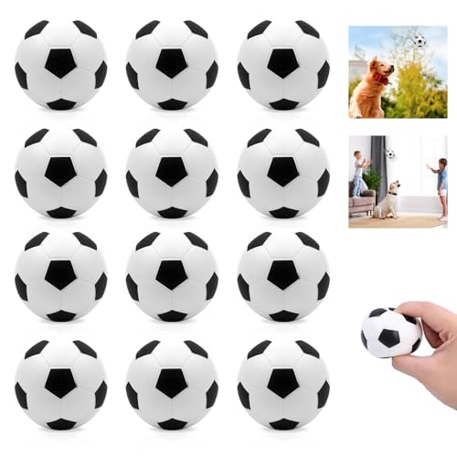 12 Stück Mini Fussball Stressball, WDKXCN Antistressball Kinde, Squeeze Anti Stress Ball, 5cm Schwamm Mini Fussbälle, Mini Sportbälle, Mini Fußball Stressbälle für Kinder und Erwachsene von WDKXCN