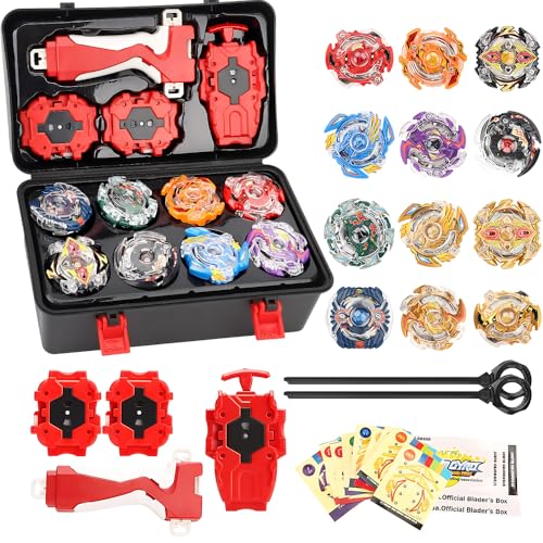 Burst Turbo Blade Kreisel Set, 12 In 1 Kampfkreisel Set, 4D Bey Metal Fusion Kreisel Se-t mit 3 Burst Launcher&Aufbewahrungsbox, Bur-st Krei-sel Battle Se-t für Kinder Geburtstag/Weihnachten Geschenk Burst Turbo Blade Kreisel Set, 12 In 1 Kampfkreisel Set, 4D Bey Metal Fusion Kreisel Se-t mit 3 Burst Launcher&Aufbewahrungsbox, Bur-st Krei-sel Battle Se-t für Kinder Geburtstag/Weihnachten Geschenk von WDKXCN