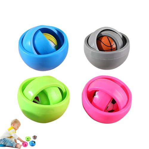 Handkreisel Fidget Toy, 4pcs 3D Maze Bälle Hand Spielzeug, ADHS Spielzeug, Stress Spielzeug zum Abbau von Ängsten, Stressabbau, Anxiety Toy, Fidget Toys Kinder, Fingerspiele Erwachsene von WDKXCN