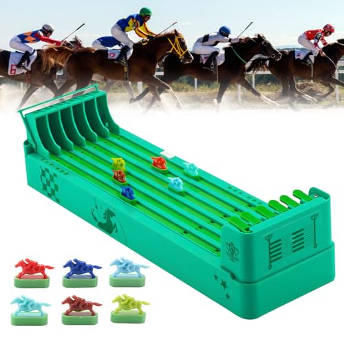 WDKXCN Pferderennen Spiel Elektrisch, Horse Racing Game mit 6 Pferde, Interaktives Tabletop Spiele für Erwachsene und Kinder, Pony Pferderennen Spiel für Familien Partys von WDKXCN