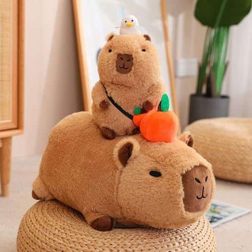 WDKXCN 2er Capybara Kuscheltier, 20CM Niedliche Capybara Plüschtier, Weiches Capybara-Spielzeug, Wasserschwein Kuscheltier, für Home Deko für Kinder(Stehend & Liegend) von WDKXCN