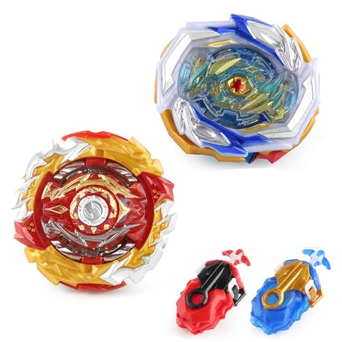 WDKXCN 2pcs Bey Burst Starter Blade Set, 4D Metall Fusion Kampf Kreisel, Kreisel für Kinder mit Battling Top Launcher, Kleine Geschenke für Kinder Jugendliche Kinder ab 6 Jahren von WDKXCN